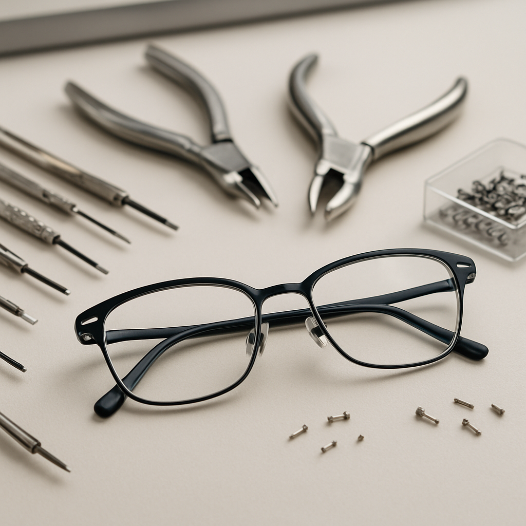 Optician tools for precise eyeglass adjustment and repair